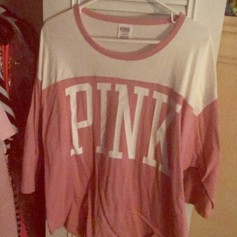 Pink vs quarter length sleeves shirt